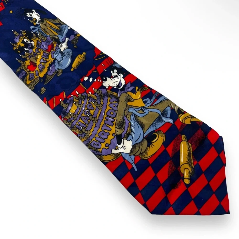 NWT VTG HAPPY BIRTHDAY GOOFY‎ Disney Mickey & Co Atlas Design All Silk Mens Tie